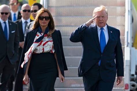 Melania Trump Flies Burberry Flag as She Touches Down in 